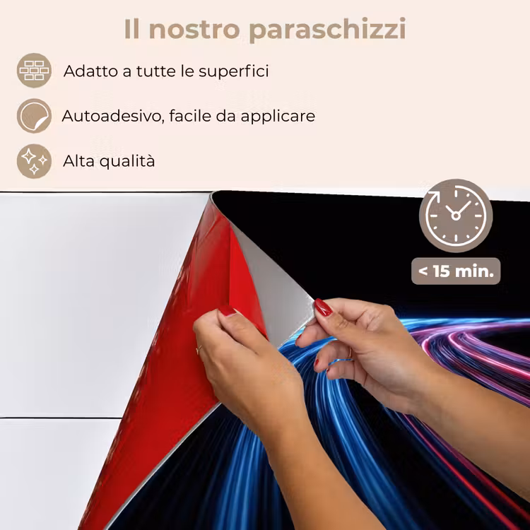 Paraschizzi cucina - Gioco - Strisce - Curvo - Blu — 4