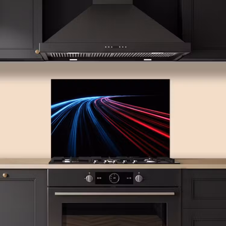 Paraschizzi cucina - Gioco - Strisce - Curvo - Blu — 5