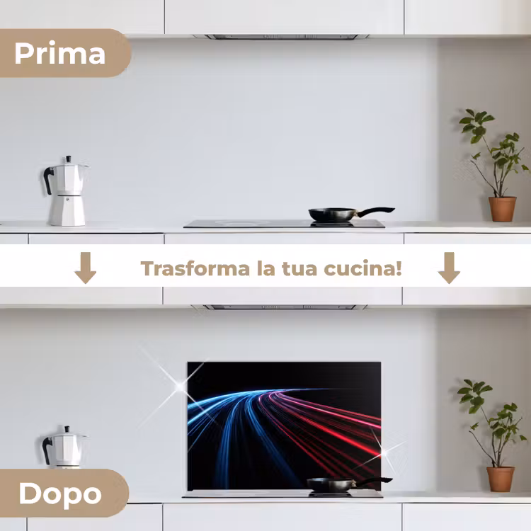 Paraschizzi cucina - Gioco - Strisce - Curvo - Blu — 7
