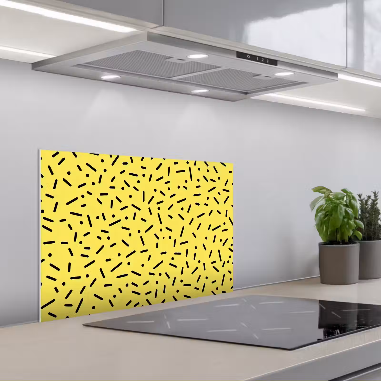 Paraschizzi cucina - Gioco - Puntini - Strisce - Giallo — 1