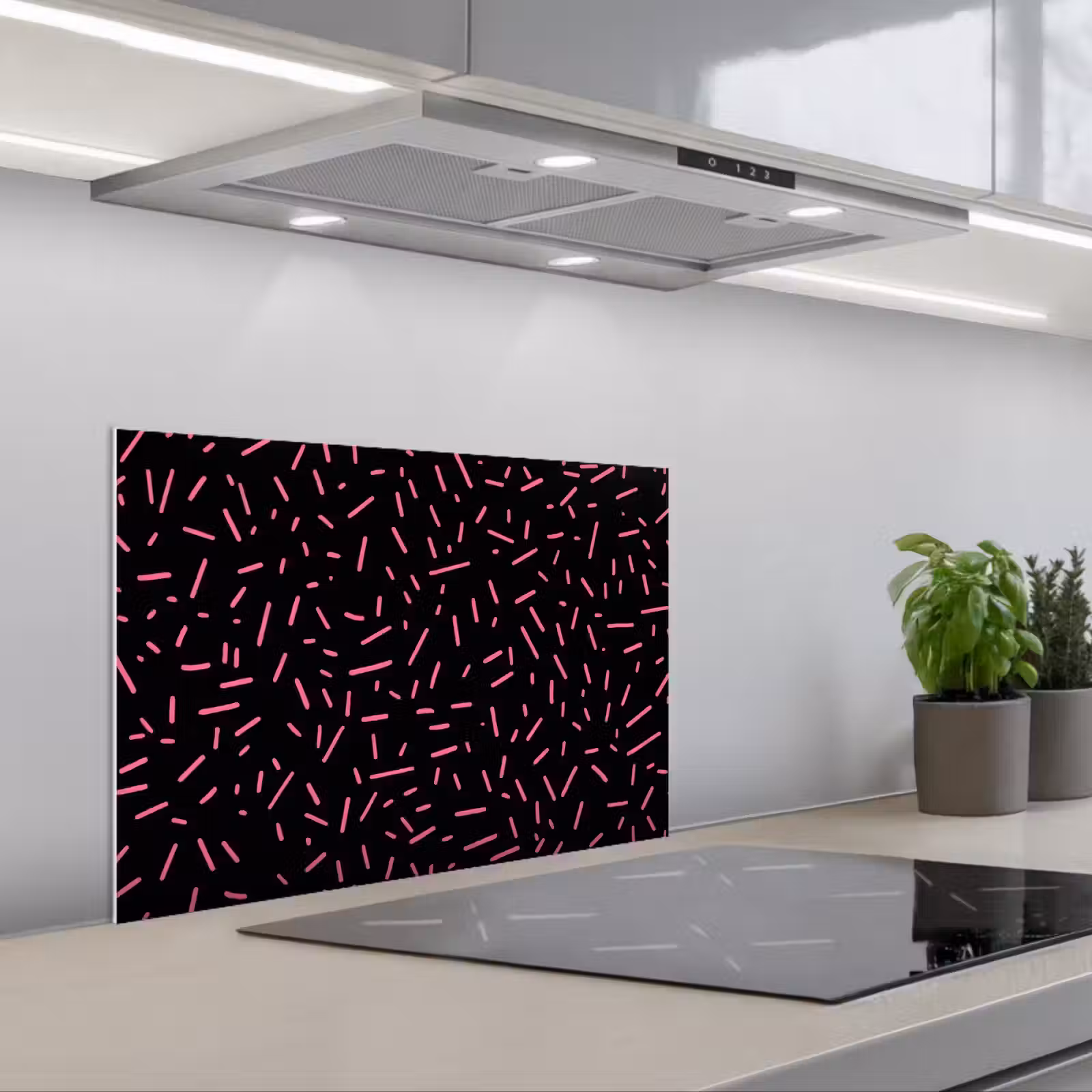 Paraschizzi cucina - Gioco - Strisce - Rosa - Astratto — 1