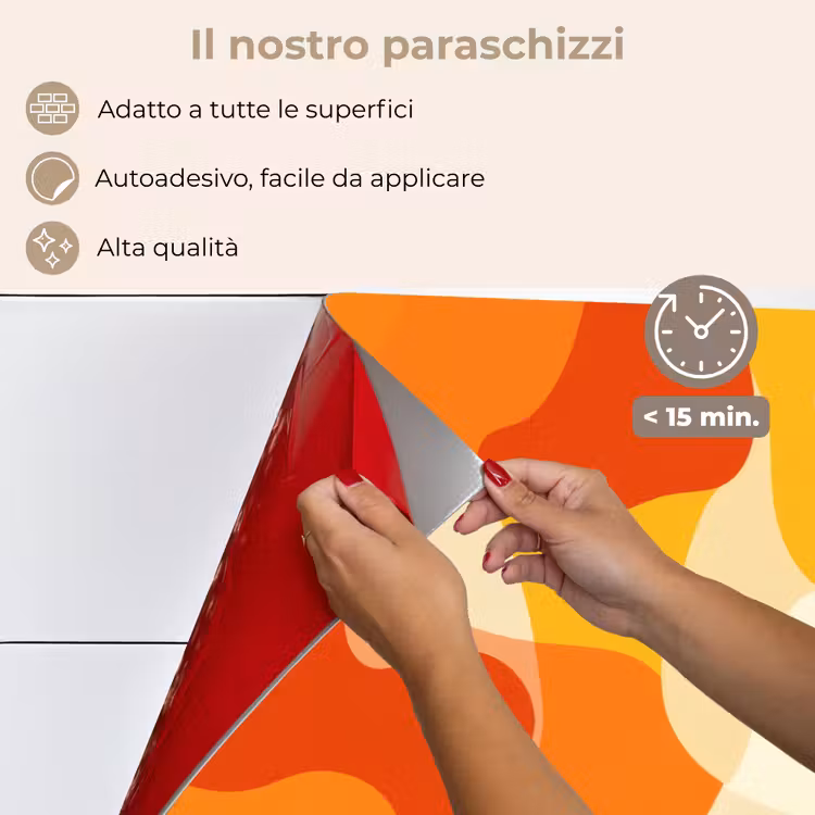 Paraschizzi cucina - Astratto - Forme - Arancione — 4