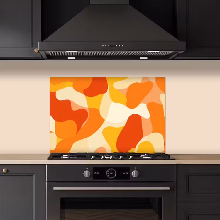 Paraschizzi cucina - Astratto - Forme - Arancione — 5
