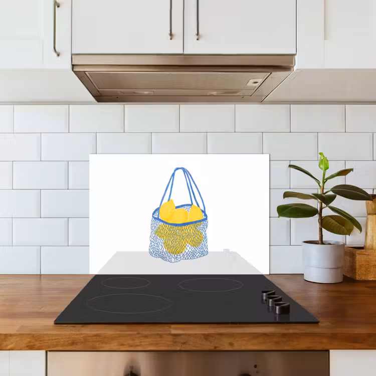 Paraschizzi cucina - Borsa - Blu - Limoni - Illustrazione — 3