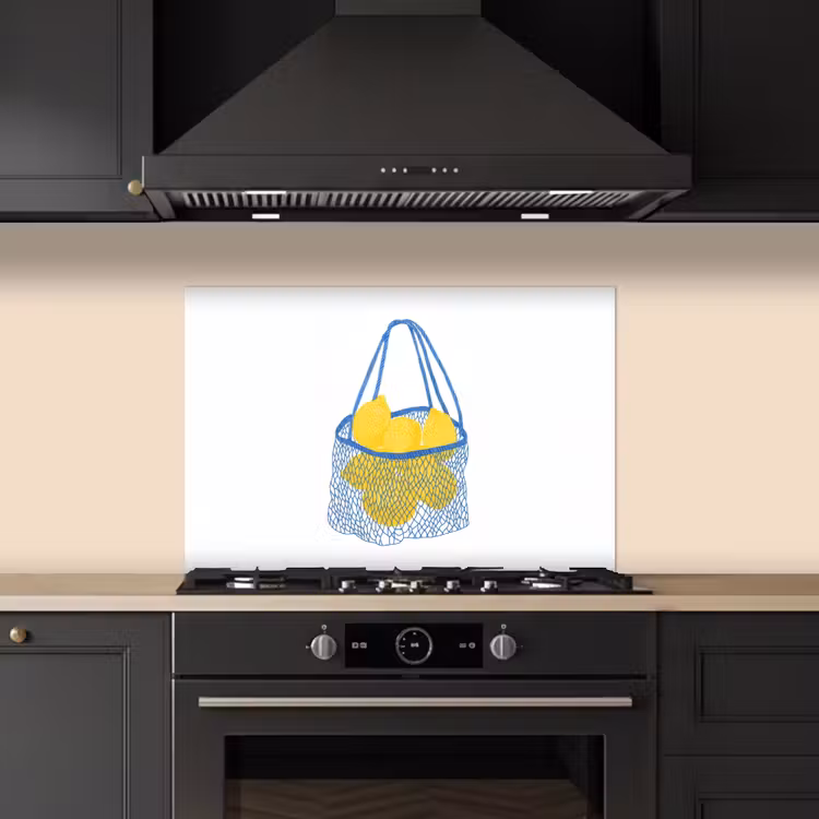 Paraschizzi cucina - Borsa - Blu - Limoni - Illustrazione — 5
