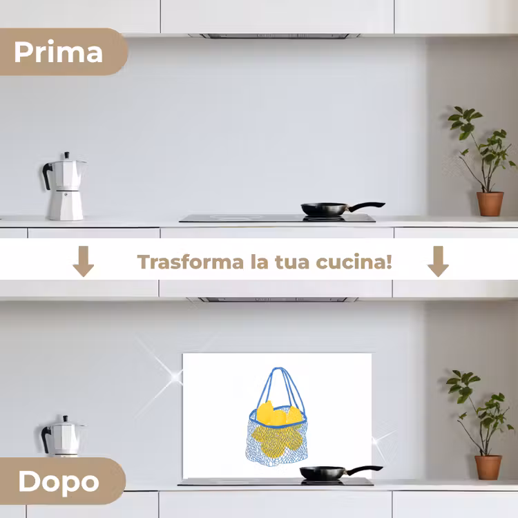 Paraschizzi cucina - Borsa - Blu - Limoni - Illustrazione — 7