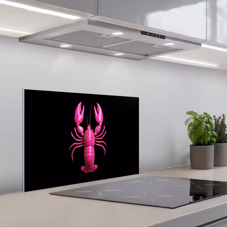 Paraschizzi cucina - Cancro - Rosa acceso - Puntini - Accattivante — 1