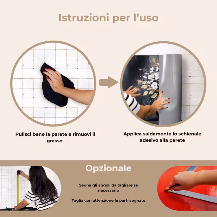 Paraschizzi cucina - Fiori - Bianco - Vaso - Astratto — 6