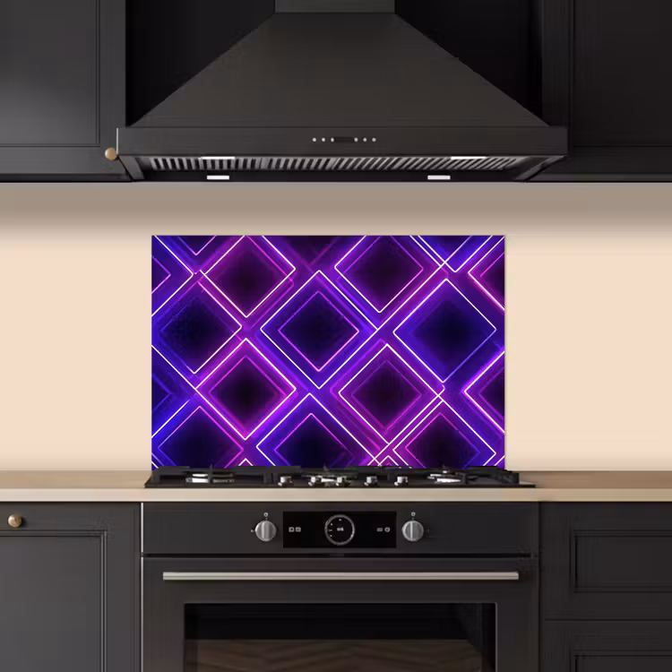 Paraschizzi cucina - Gioco - Diamanti - Neon - Viola — 5