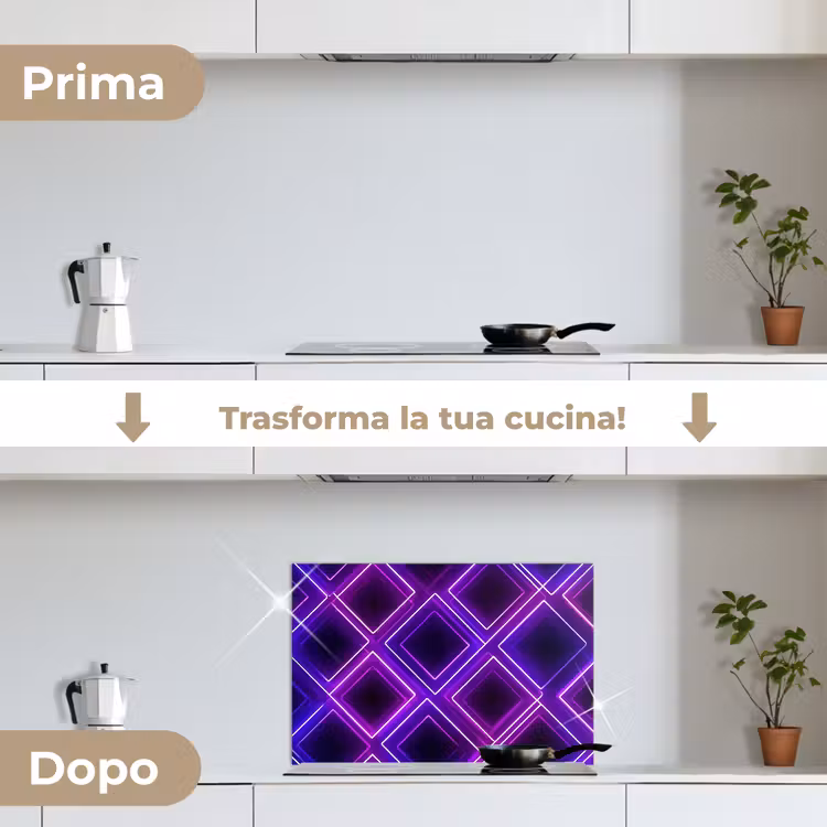 Paraschizzi cucina - Gioco - Diamanti - Neon - Viola — 7