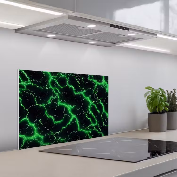 Paraschizzi cucina - Gioco - Fulmini - Verde - Energia — 1