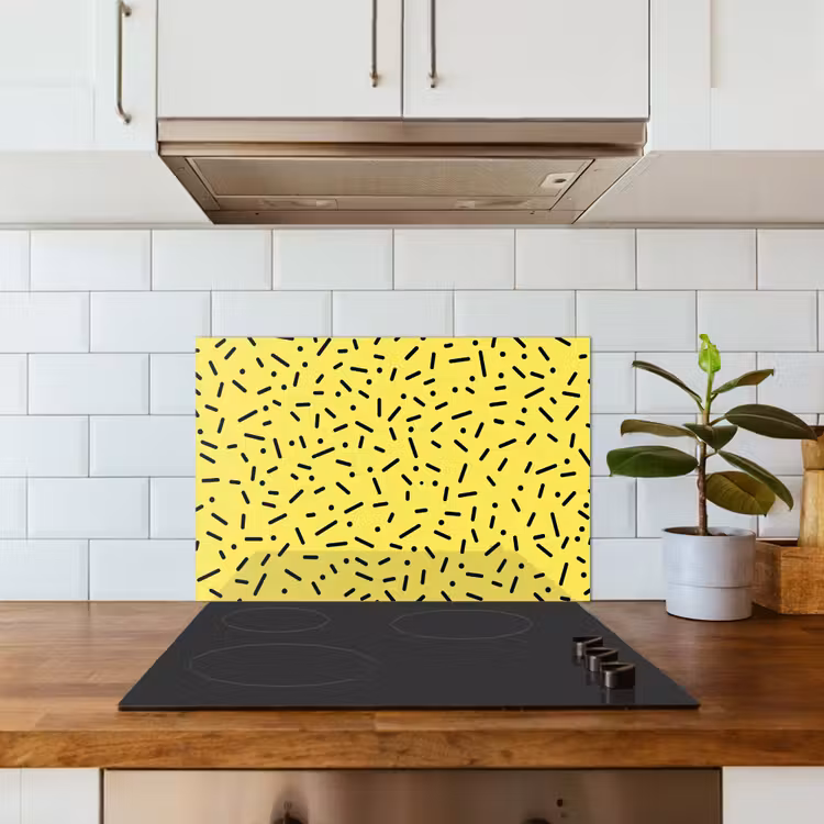 Paraschizzi cucina - Gioco - Puntini - Strisce - Giallo — 3