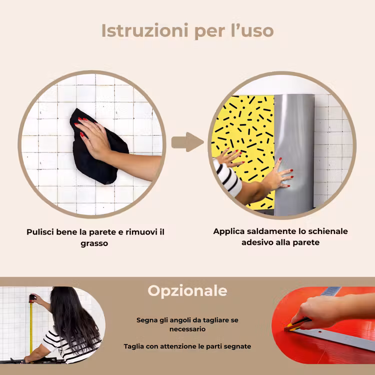 Paraschizzi cucina - Gioco - Puntini - Strisce - Giallo — 6