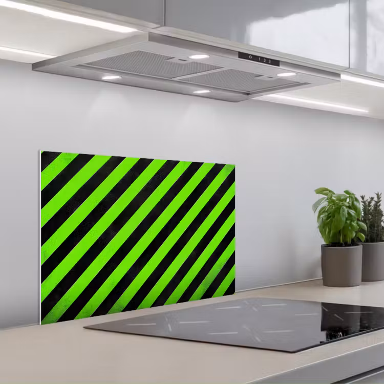 Paraschizzi cucina - Gioco - Strisce - Angolare - Verde — 1