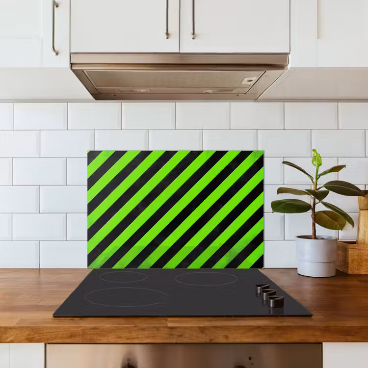Paraschizzi cucina - Gioco - Strisce - Angolare - Verde — 3