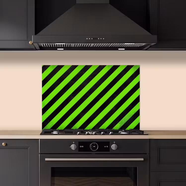 Paraschizzi cucina - Gioco - Strisce - Angolare - Verde — 5