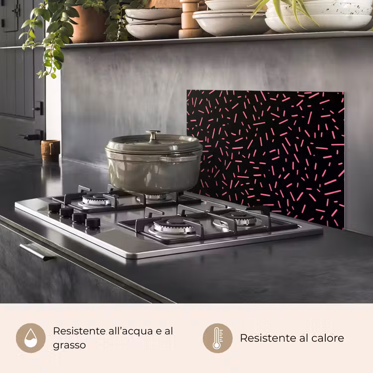 Paraschizzi cucina - Gioco - Strisce - Rosa - Astratto — 2