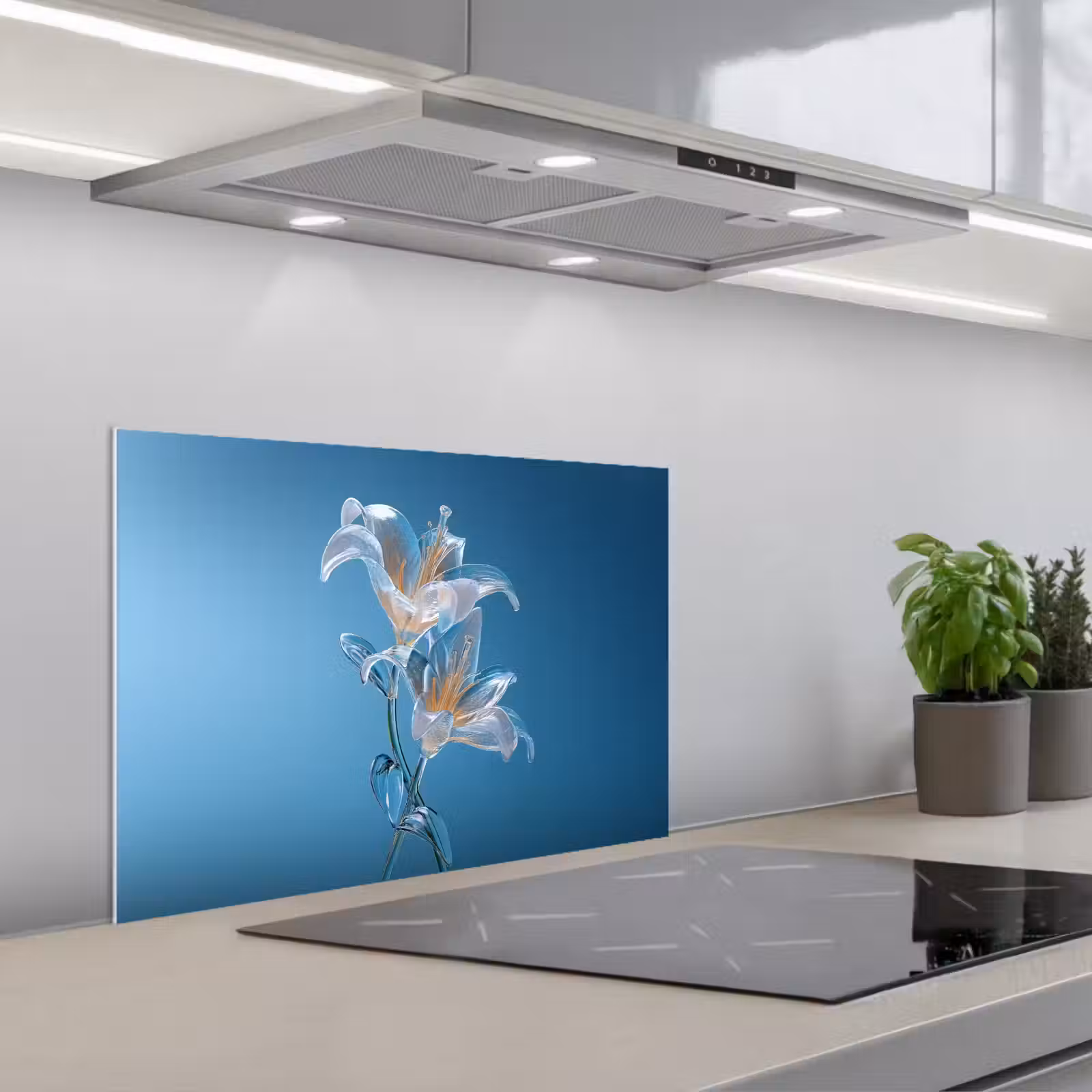 Paraschizzi cucina - Gigli - Blu - Bicchieri — 1