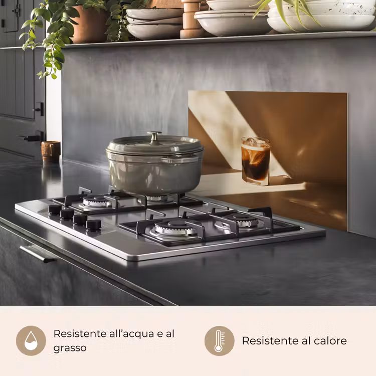 Paraschizzi cucina - Bicchiere - Caffè freddo - Ombra - Marrone — 2