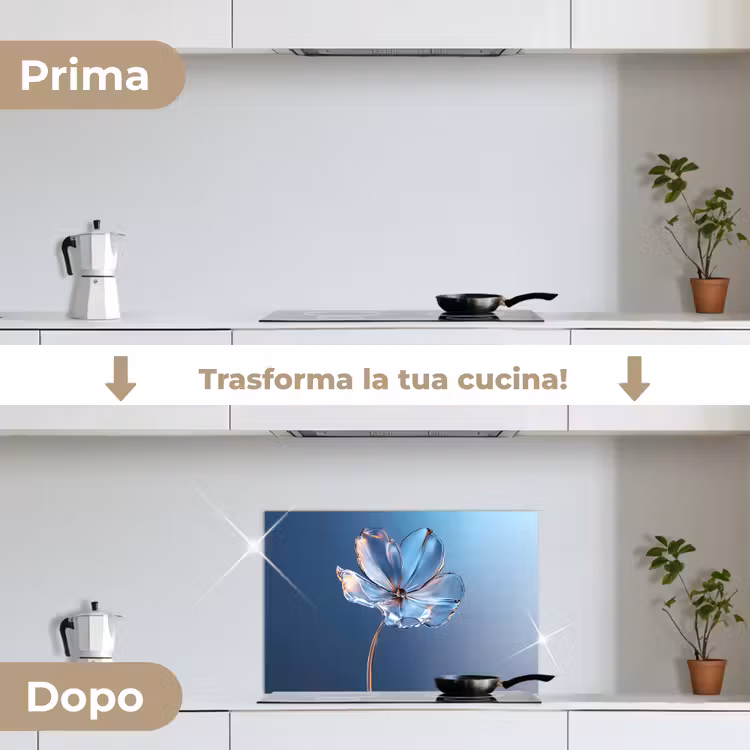 Paraschizzi cucina - Blu - Fiore - Occhiali - Ornati — 7