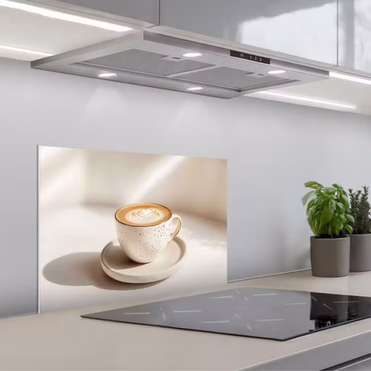 Paraschizzi cucina - Cappuccino - Schiuma - Piatto - Beige — 1