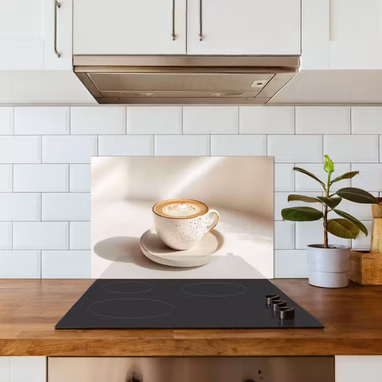 Paraschizzi cucina - Cappuccino - Schiuma - Piatto - Beige — 3
