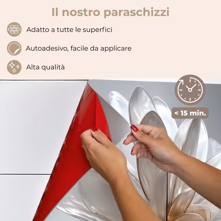 Paraschizzi cucina - Fiore - Bianco - Neutro — 4