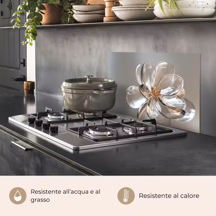 Paraschizzi cucina - Fiore - Occhiali - Traslucido — 2