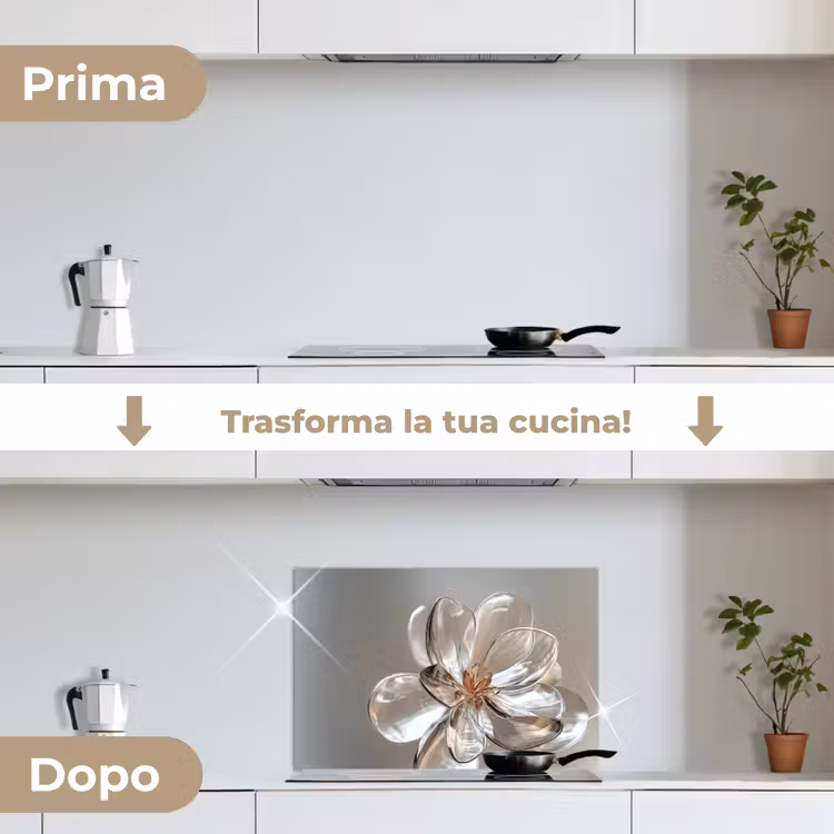 Paraschizzi cucina - Fiore - Occhiali - Traslucido — 7