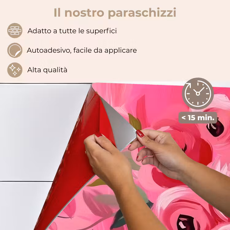 Paraschizzi cucina - Fiori - Vernice - Rosa — 4