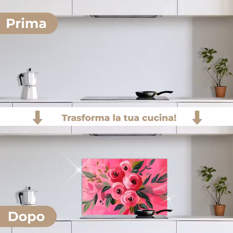 Paraschizzi cucina - Fiori - Vernice - Rosa — 7