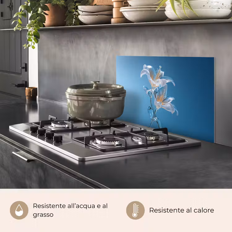 Paraschizzi cucina - Gigli - Blu - Bicchieri — 2