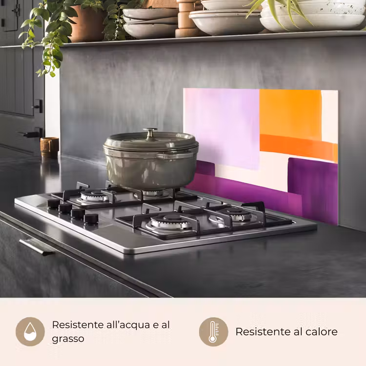 Paraschizzi cucina - Aerei - Astratto - Rettangolare - Arancione — 2