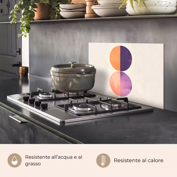 Paraschizzi cucina - Astratto - Cerchi - Viola — 2