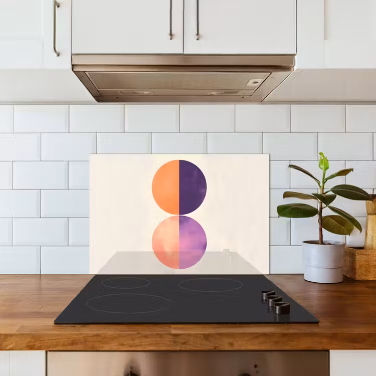 Paraschizzi cucina - Astratto - Cerchi - Viola — 3