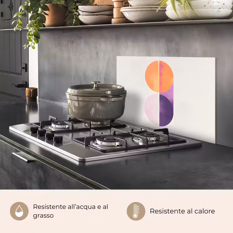 Paraschizzi cucina - Cerchi - Astratto - Viola — 2