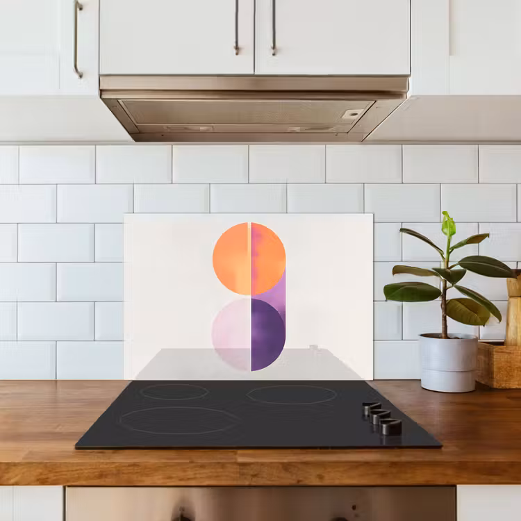 Paraschizzi cucina - Cerchi - Astratto - Viola — 3
