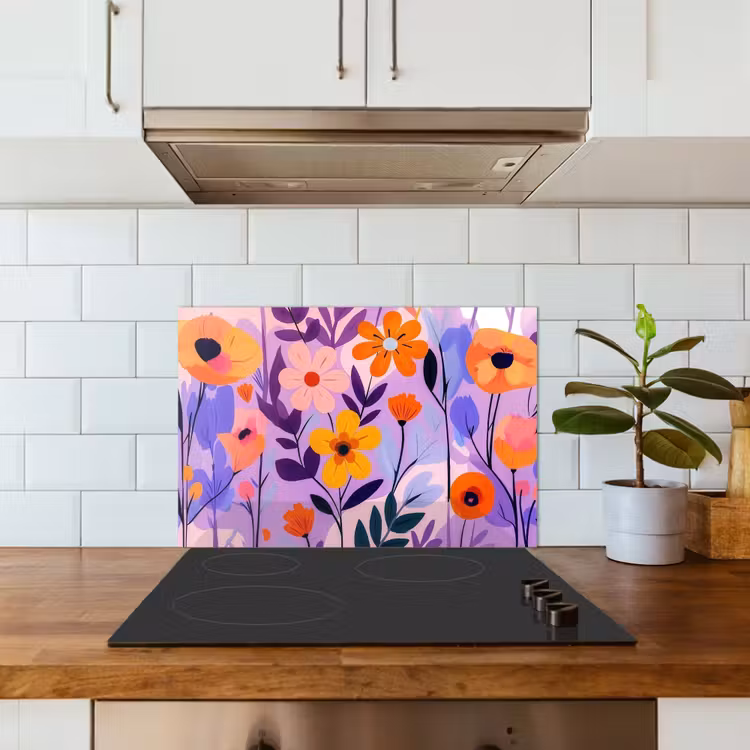 Paraschizzi cucina - Fiori - Colorati - Foglie — 3
