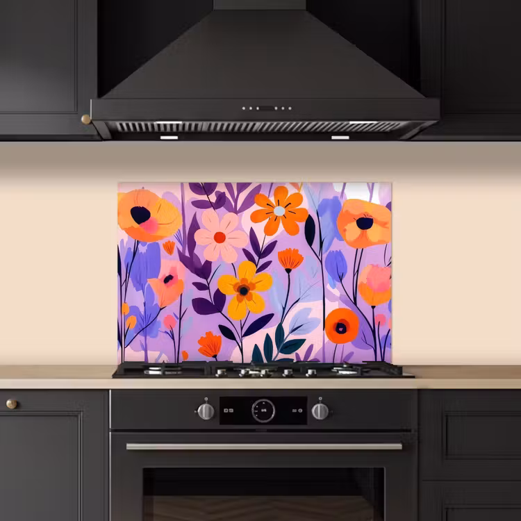 Paraschizzi cucina - Fiori - Colorati - Foglie — 5