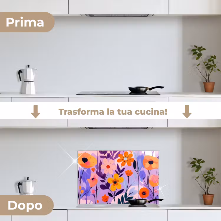 Paraschizzi cucina - Fiori - Colorati - Foglie — 7