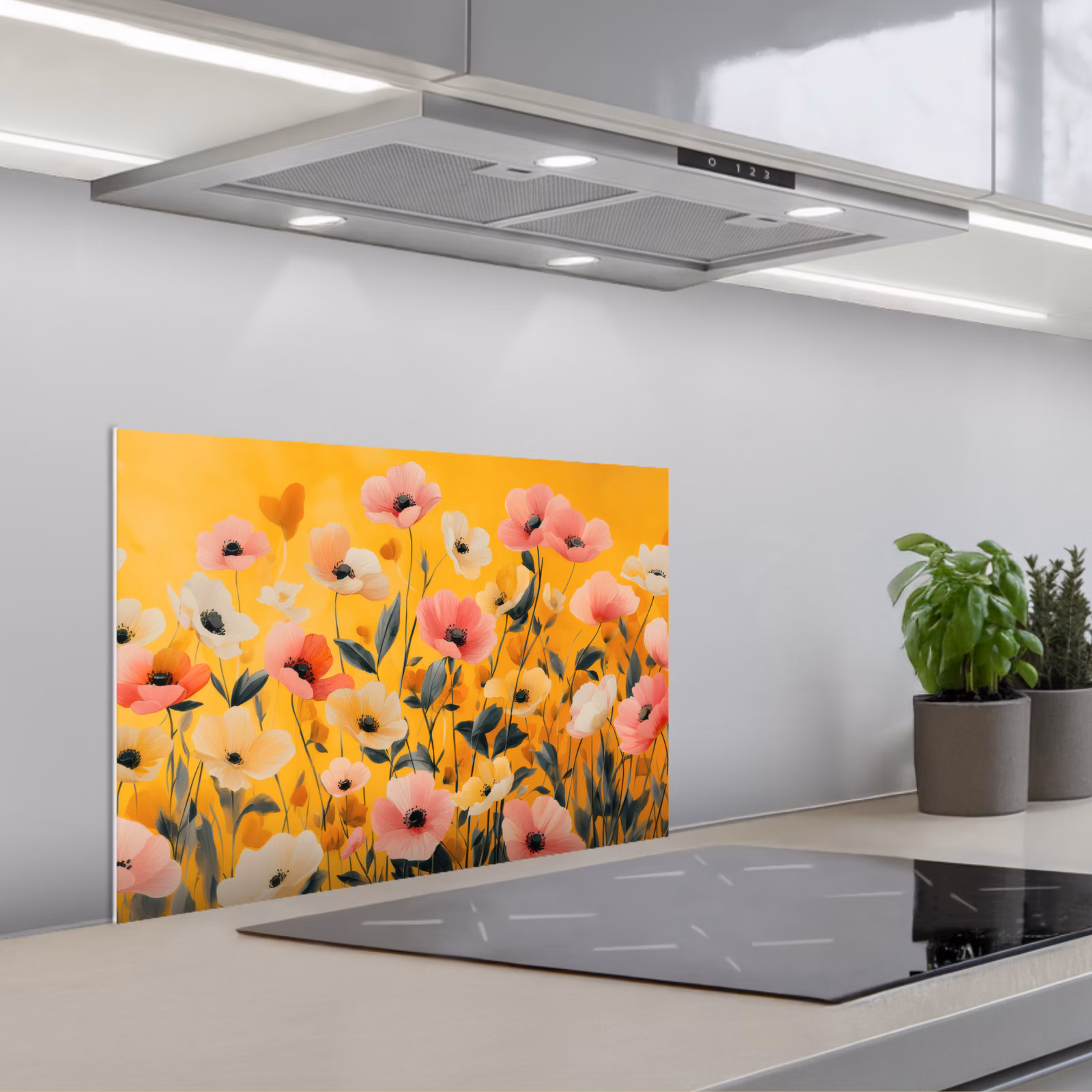 Paraschizzi cucina - Fiori - Campo - Giallo — 1