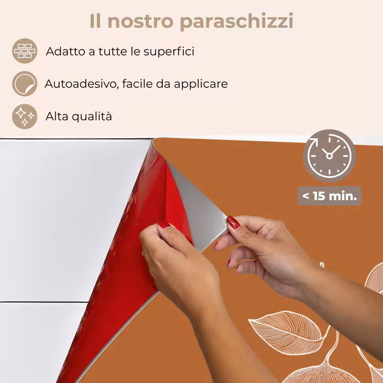 Paraschizzi cucina - Arancione - Disegnato - Foglie - Marrone — 4