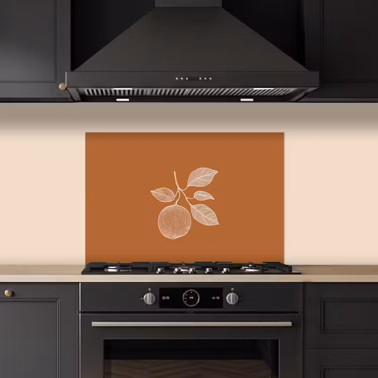 Paraschizzi cucina - Arancione - Disegnato - Foglie - Marrone — 5