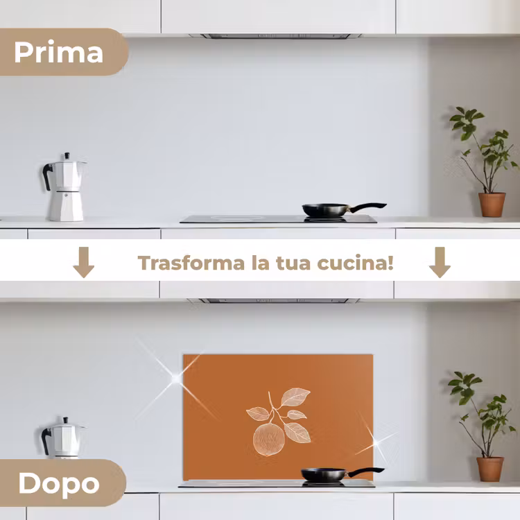 Paraschizzi cucina - Arancione - Disegnato - Foglie - Marrone — 7