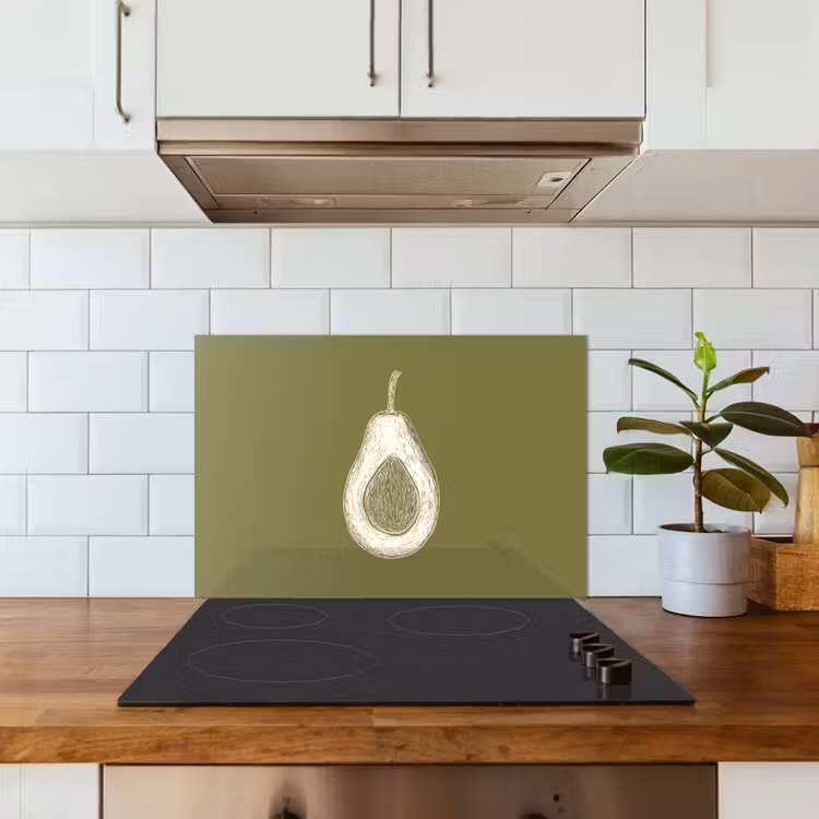 Paraschizzi cucina - Avocado - Minimalista - Illustrazione - Verde — 3