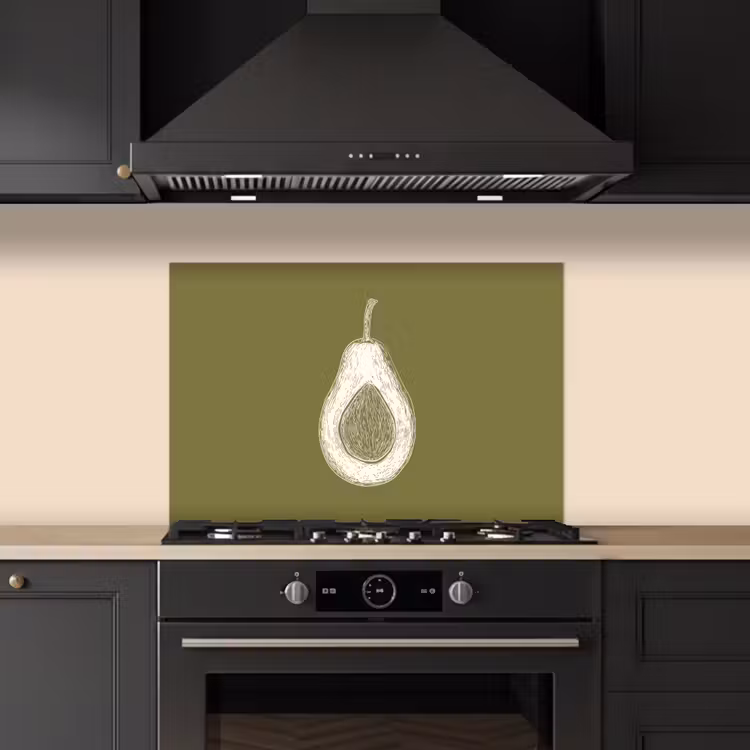 Paraschizzi cucina - Avocado - Minimalista - Illustrazione - Verde — 5