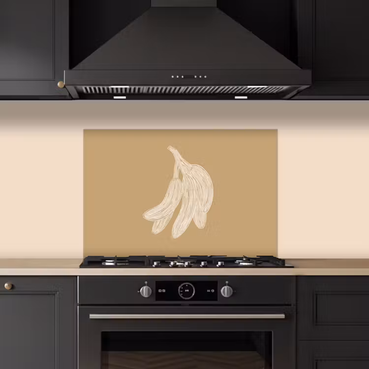 Paraschizzi cucina - Banane - Beige - Disegno a linee - Minimalista — 5