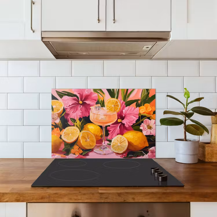 Paraschizzi cucina - Bevanda - Fiori - Giallo — 3