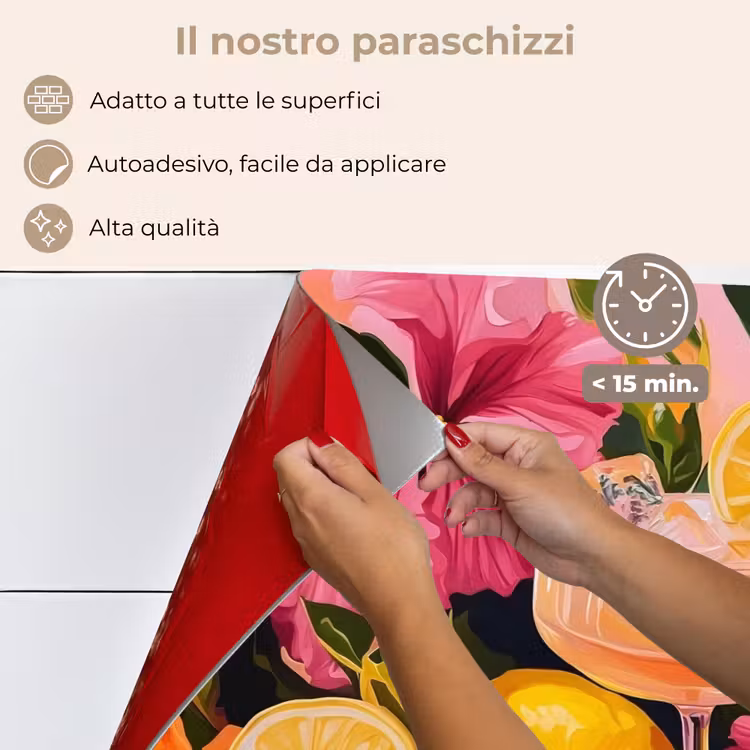 Paraschizzi cucina - Bevanda - Fiori - Giallo — 4