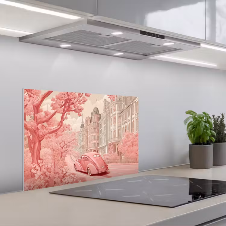 Paraschizzi cucina - Città - Auto - Rosa — 1
